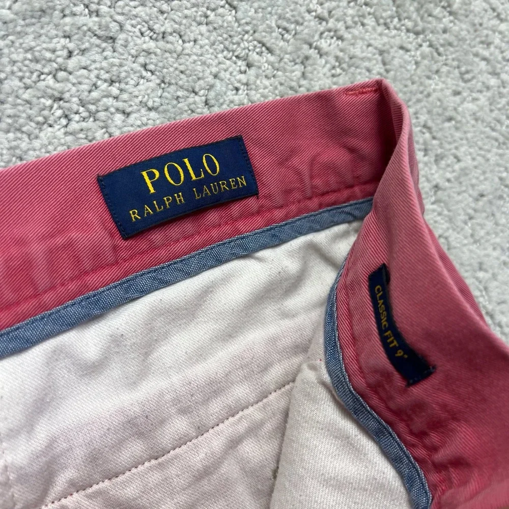 Polo Ralph Lauren Chino Shorts Mens Size 34 Pink Classic Fit 9 Inch Cotton Twill